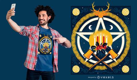 Projeto do t-shirt dos feriados de Yule Projeto do t-shirt dos feriados de Yule