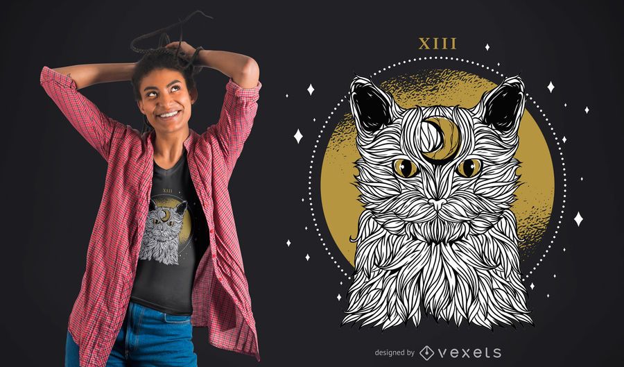 Moon Cat T-Shirt Design Moon Cat T-Shirt Design