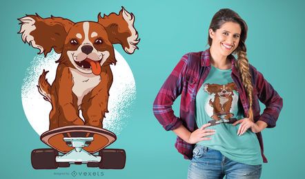 Patinaje perro camiseta diseño Patinaje perro camiseta diseño