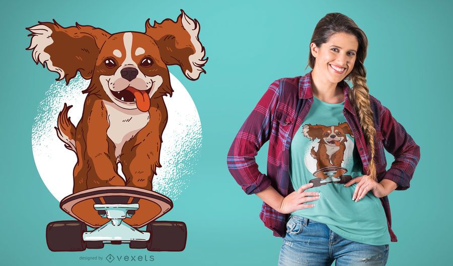 Patinaje perro camiseta diseño Patinaje perro camiseta diseño