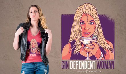 Design de camiseta feminina dependente de gim