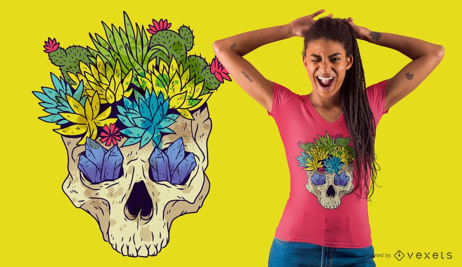 Diseño de camiseta de calavera de cristal Diseño de camiseta de calavera de cristal