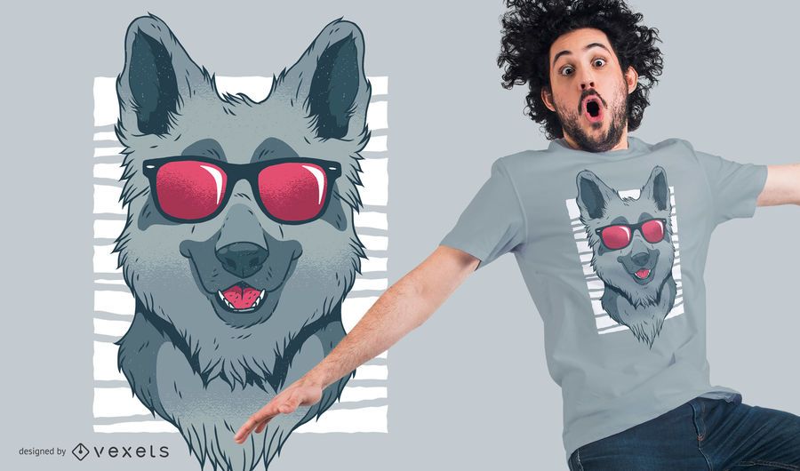 Diseño fresco de la camiseta del pastor alemán Diseño fresco de la camiseta del pastor alemán