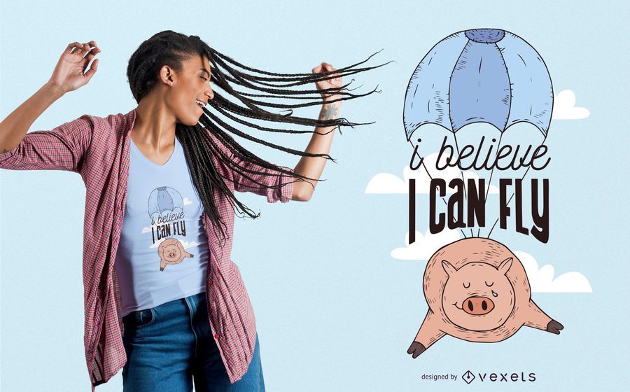 Fliegendes Schwein-T-Shirt Design Fliegendes Schwein-T-Shirt Design