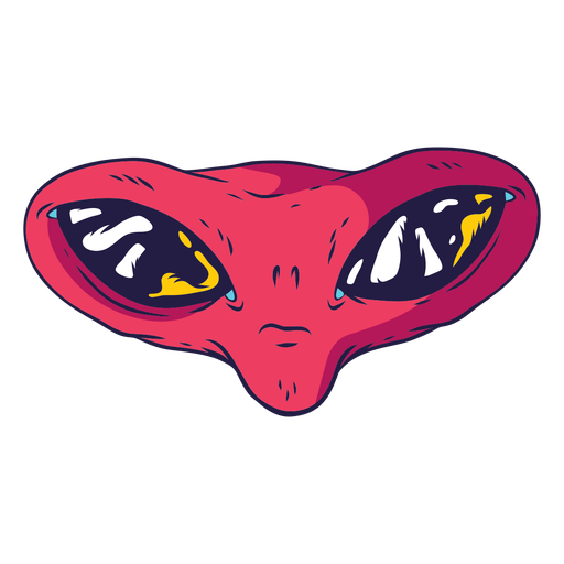 Alien head illustration PNG Design