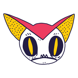 Creepy cat doodle PNG Design
