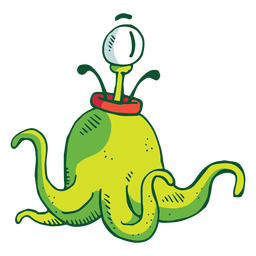 Doodle de tentáculos de monstruo Diseño PNG