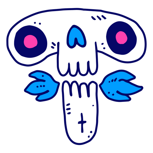 Skull doodle PNG Design