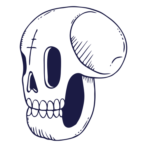 Ilustraci?n de doodle de cr?neo Diseño PNG