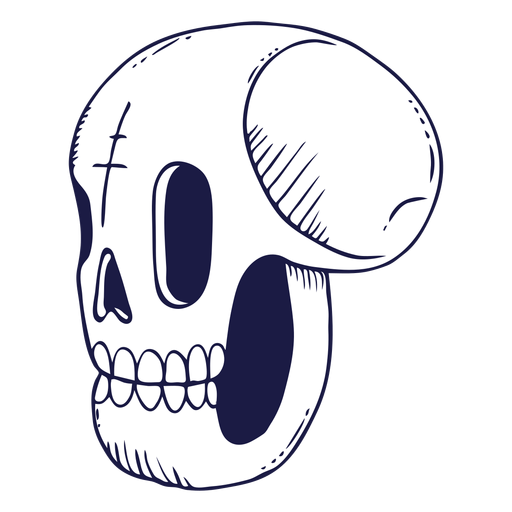Skull doodle illustration PNG Design