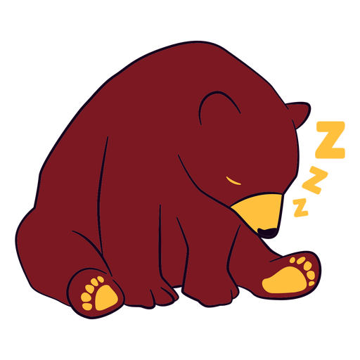 Sleepy bear PNG Design