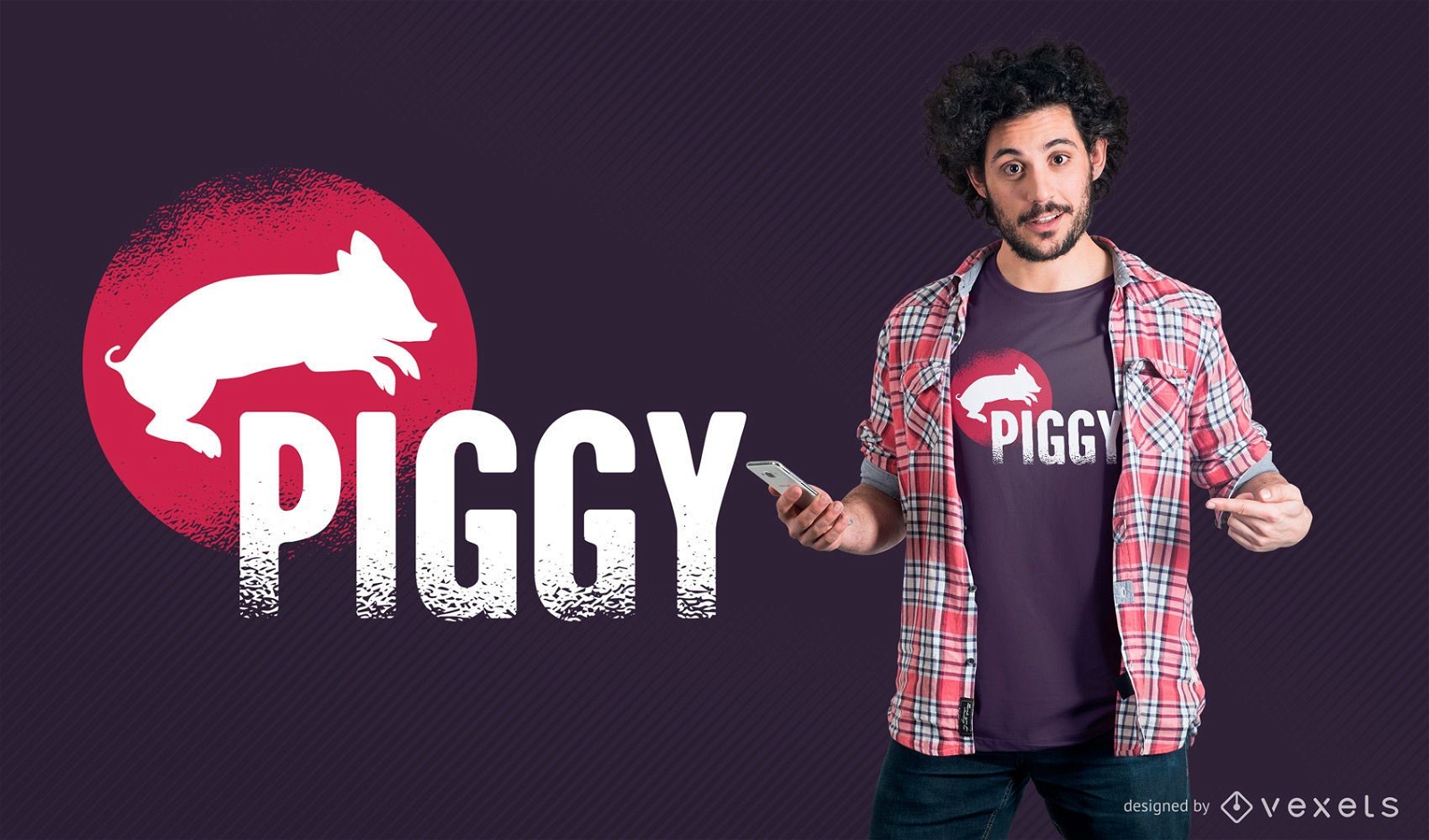Diseño de camiseta Piggy