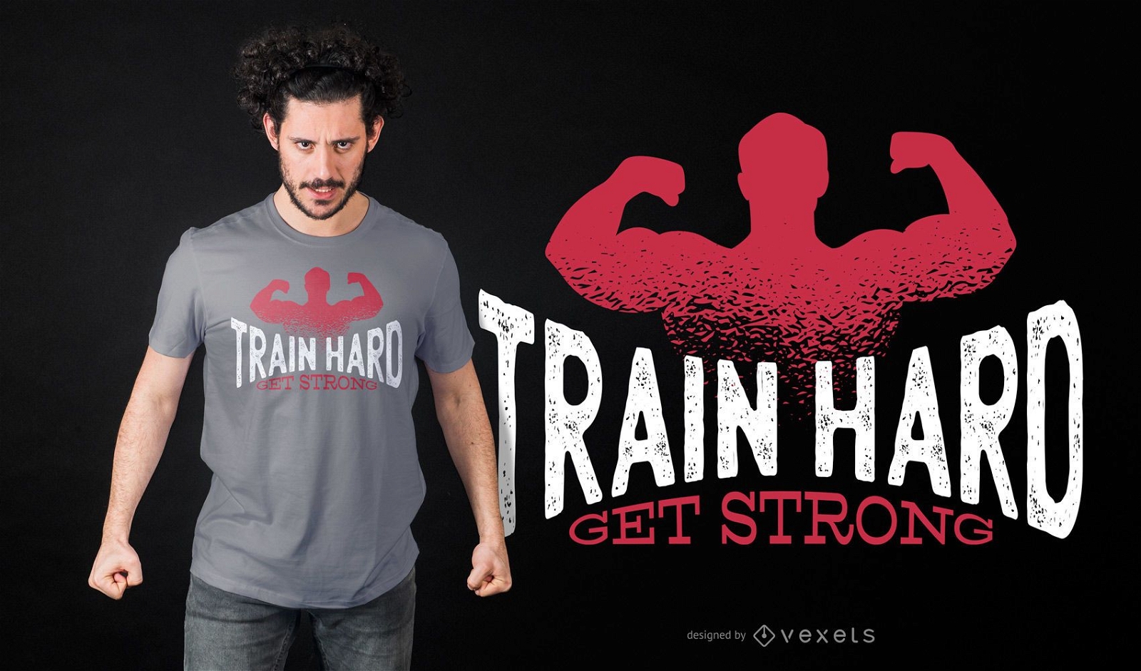 Design de camiseta Train Hard