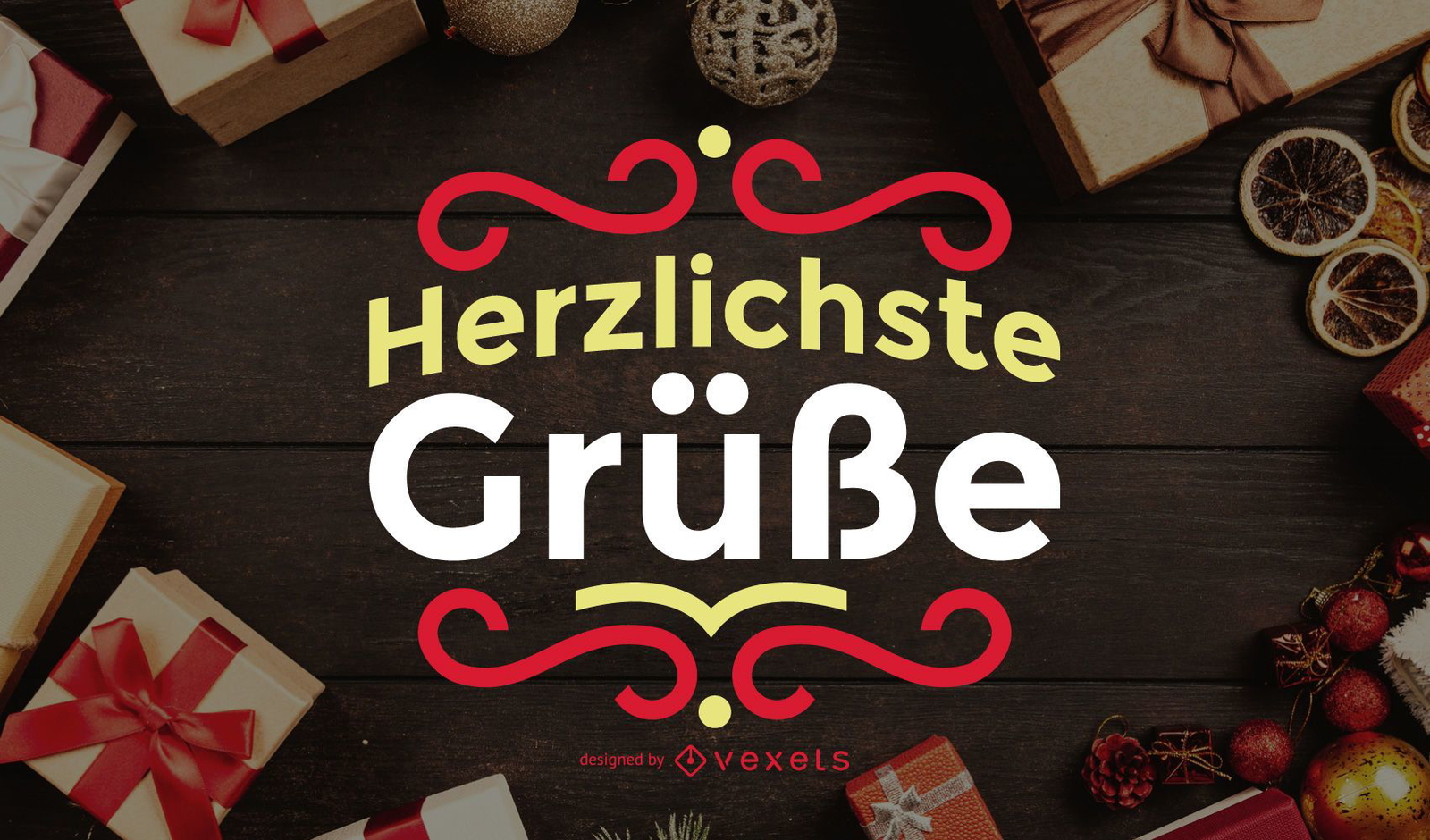 Herzliche GrÃ¼Î²e Greeting Lettering