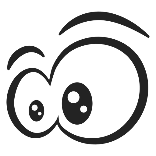 Amazed emoticon eyes cartoon PNG Design