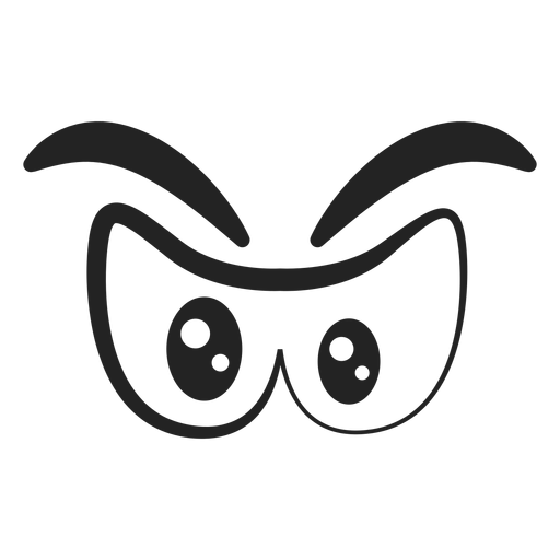 Dibujos animados de ojos de emoticon enojado Diseño PNG