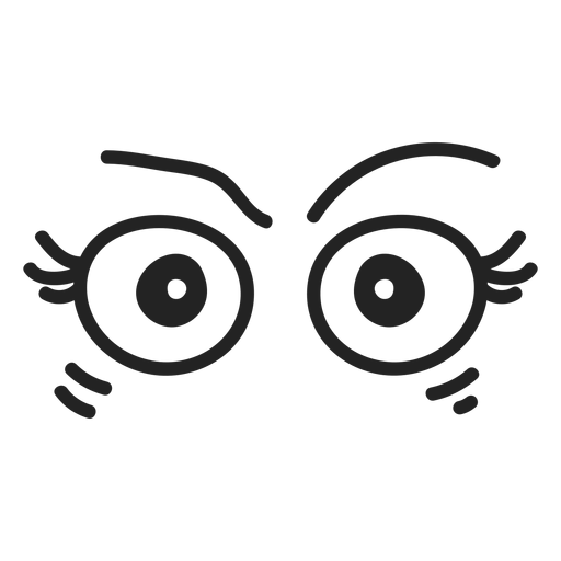 Olhos de emoticon feminino zangado Desenho PNG
