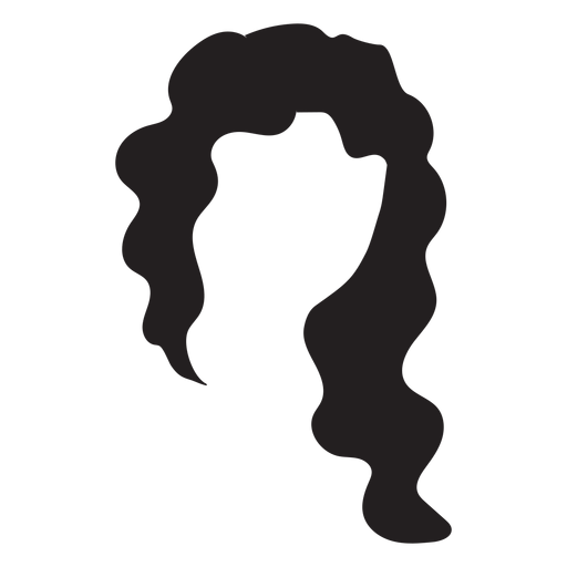 Asymmetric cut hair silhouette PNG Design