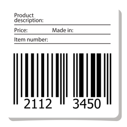 Código de barras con etiqueta de información Diseño PNG