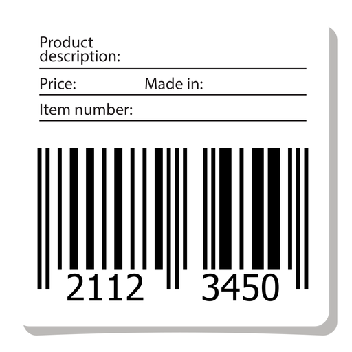 Barcode mit Info-Etikett PNG-Design