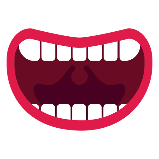 Icono de boca abierta de dientes desnudos