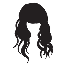 Strand welliges Haar Silhouette PNG-Design