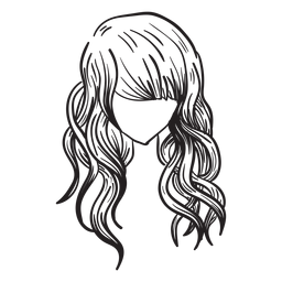 Strand welliges Haar Hand gezeichnet PNG-Design