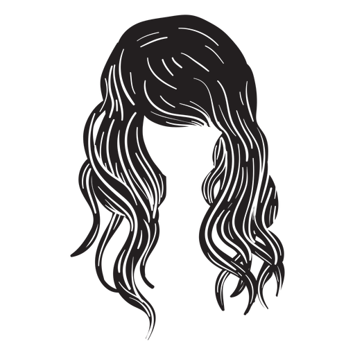 Beach wavy hair icon PNG Design