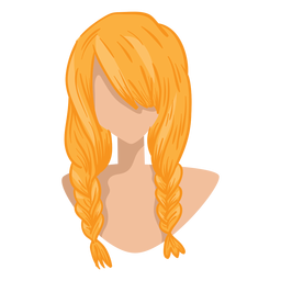 Blondes Doppelgeflechthaarsymbol PNG-Design