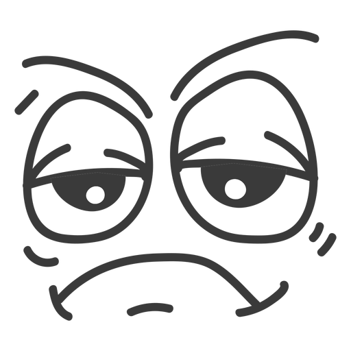 Gebohrte Emoticon-Gesichtskarikatur PNG-Design