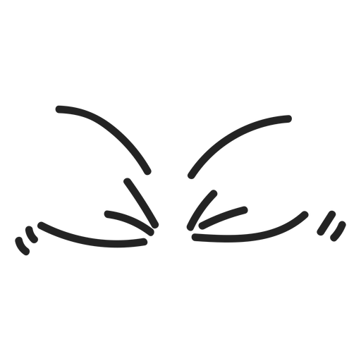 Comic closed emoticon eyes PNG Design