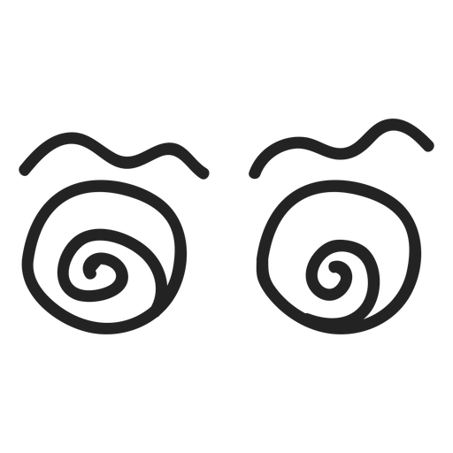 Komische schwindelerregende Emoticon-Augen PNG-Design