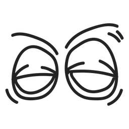 Ojos de emoticon cansado cómico Diseño PNG