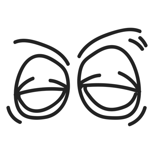 Comic exhausted emoticon eyes PNG Design