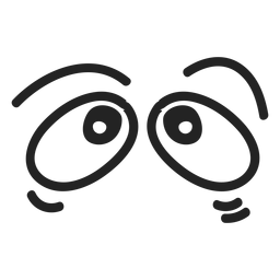 Ojos de emoticon asustado cómico Diseño PNG