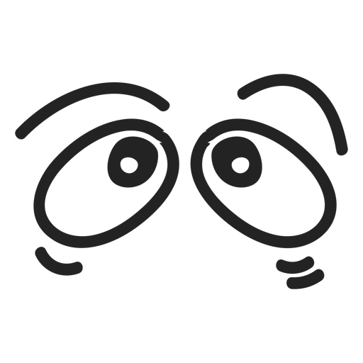Comic ängstliche Emoticon Augen PNG-Design