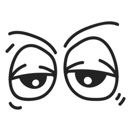 Olhos de emoticon cansado e cômico Desenho PNG