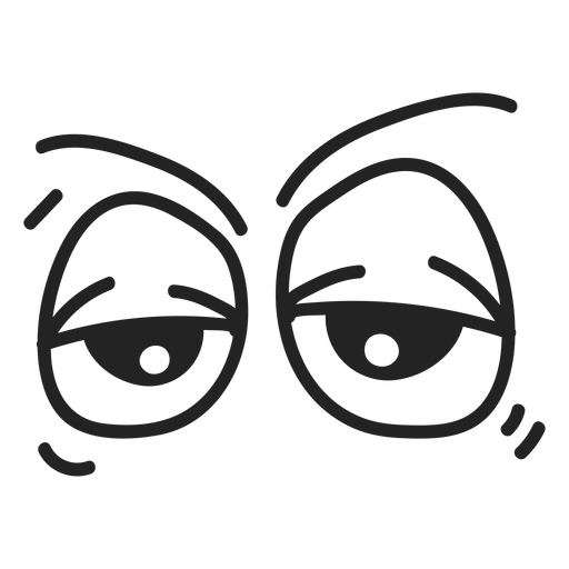 Comic tired emoticon eyes PNG Design