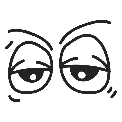 Olhos de emoticon cansado e cômico Desenho PNG