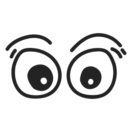 Comic wide open emoticon eyes PNG Design