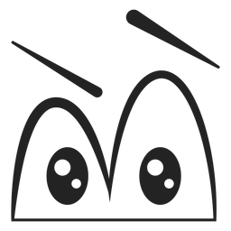 Confused emoticon eyes cartoon PNG Design