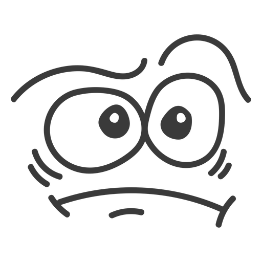 Desenho de rosto de emoticon confuso Desenho PNG