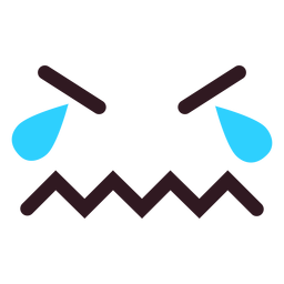 Chorando emoticon cara plana Desenho PNG