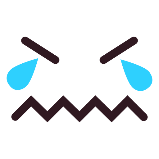 Weinen Emoticon Gesicht flach PNG-Design