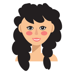 Curly brunette hair woman avatar PNG Design