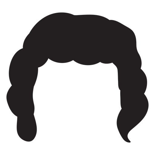Curly men hair silhouette PNG Design