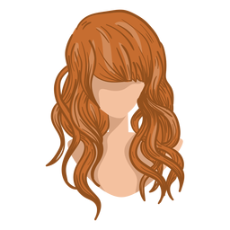 Dibujos animados de pelo de mujer rizada Diseño PNG