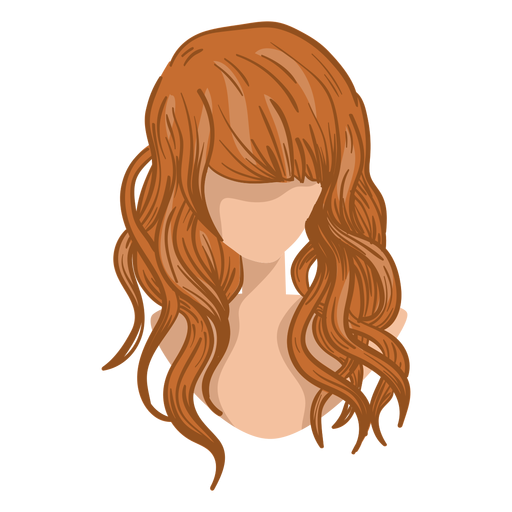 Curly woman hair cartoon PNG Design