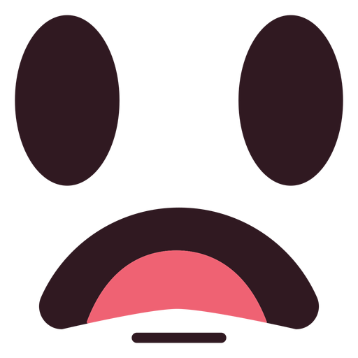 Disappointed emoticon face flat PNG Design