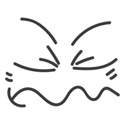 Desenhos animados de cara de emoticon enojado Desenho PNG